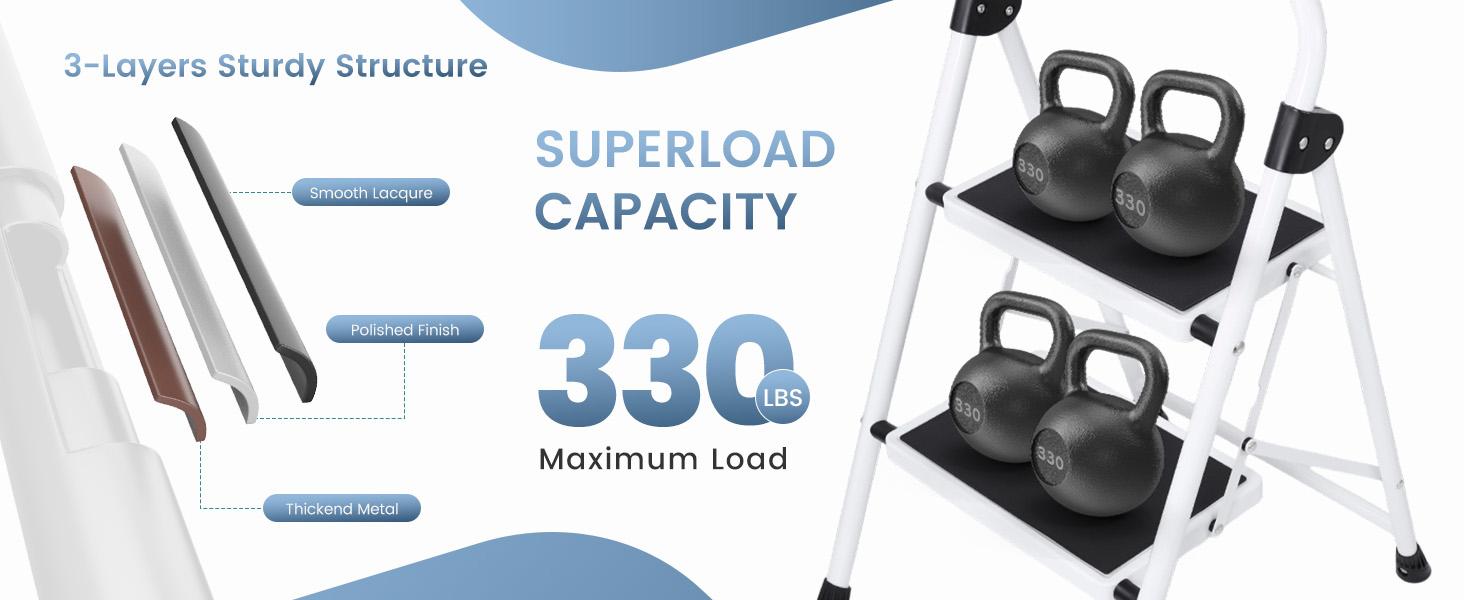 Step Ladder Iron Step Stool with Non-Slip Pedals and Handrails Portable Heavy Duty Steel Ladder for Kitchen Garage and Outdoor Use Step Ladder Iron Step Stool with Non-Slip Pedals and Handrails Portable Heavy Duty Steel Ladder for Kitchen Garage and Outdoor Use