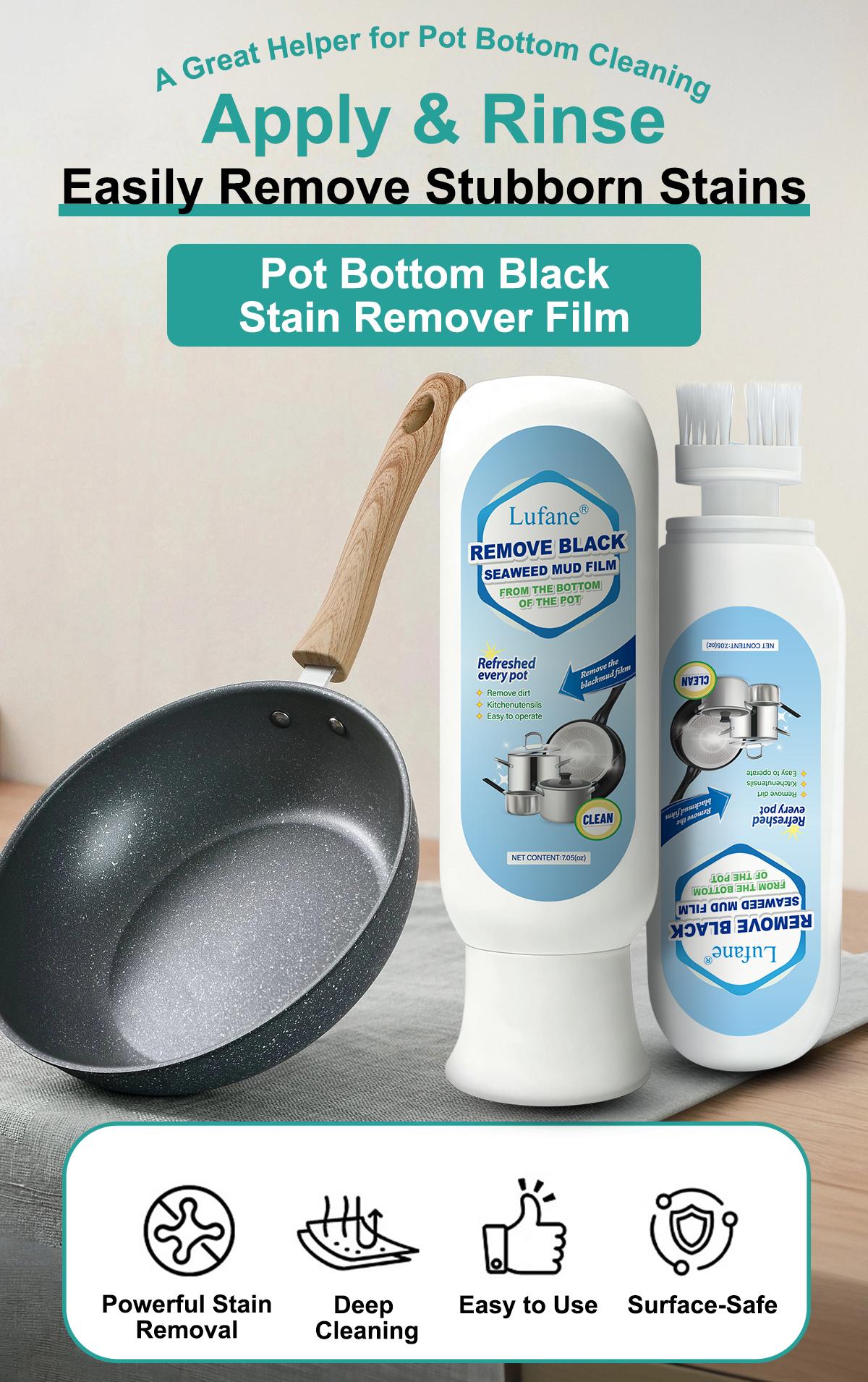 [mothersdaygift] Lufane Pot Cleaner Remove Black Stains & Polish Cookware Seaweed Mud Film Remover for Various Pots No Damage Stainless Steel Cleaner for Pot Bottoms: A Kitchen Essential for Removing Heavy Grease and Grime—Powerful Coconut Oil-Based