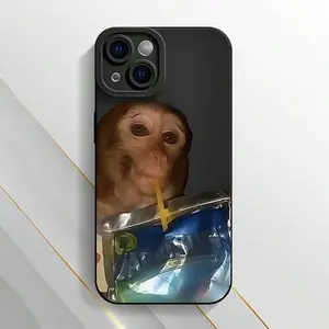Cute Monkey TPU Phone Case for iPhone 11-16 Series Protective Decorative Soft Cover Mobile Phone Accessory