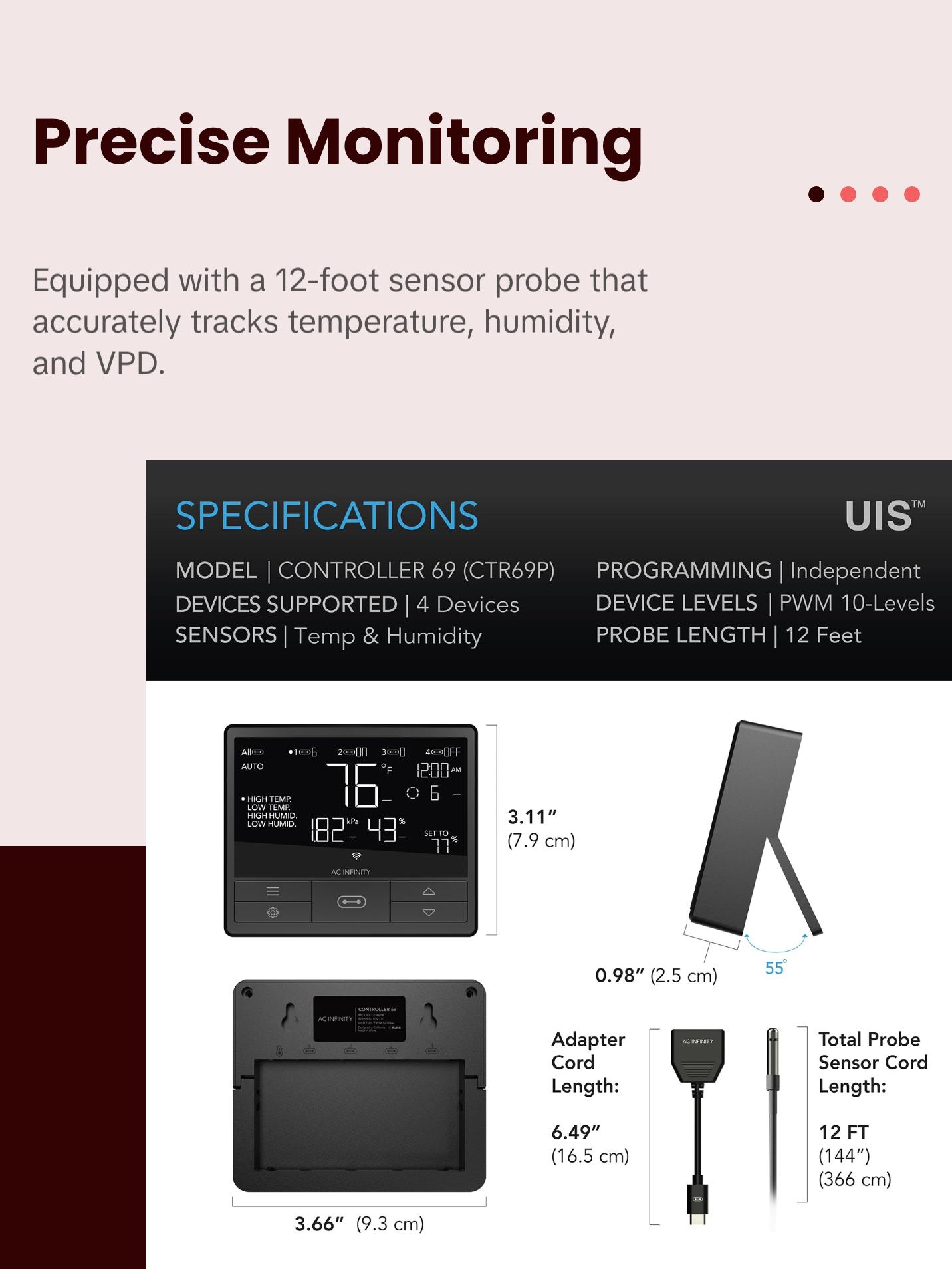 AC Infinity Controller 69 Pro - Digital Controller for 4 Devices with WiFi Connectivity