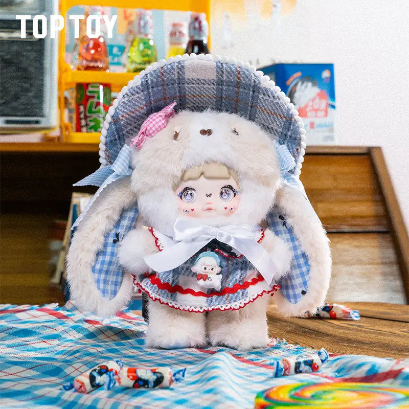 TOPTOY Nommi Nostalgic Childhood Series Plush Blind Box - 3 Switchable Eye Panels, Soft Stuffed Toy, Bag/Desk Decor, Holiday Gift for Mom, Blindbags, Cute Doll Decoration, Kawaii Dolls, Soft Stuffed Doll, Back-to-School Gifts