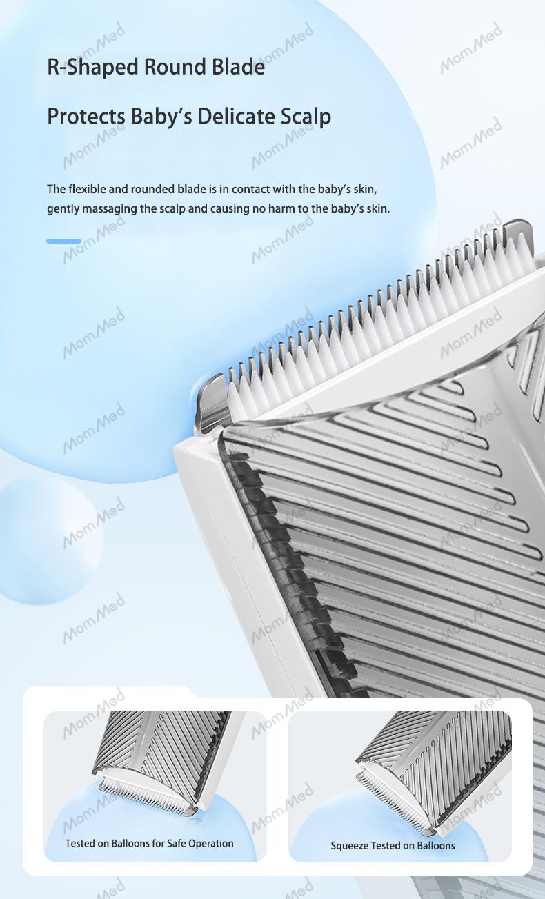 MomMed Baby Hair Clippers, Ultra Quiet Electric Vacuum Baby Clippers with Charger Base, Cordless Rechargeable Waterproof Haircut Kit for Kids & Men