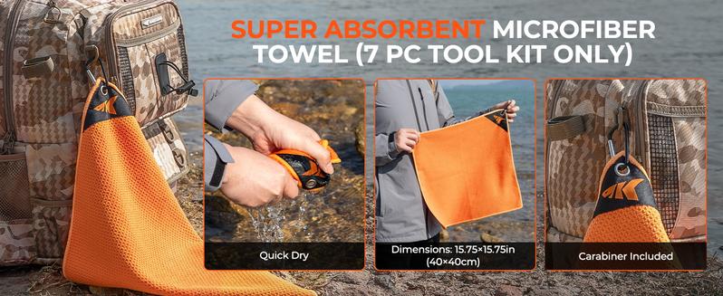 KastKing SteelStream/ ToughTide  Fishing Tool Kit - Fishing Pliers with Lanyard, Fillet Knife, Floating Fish Lip Gripper, Fishing Braid Scissors, Tool Retractor, Fishing Hook Remover, Bungee Cords ToughTide Tools Kits Carabiner Outdoorfun