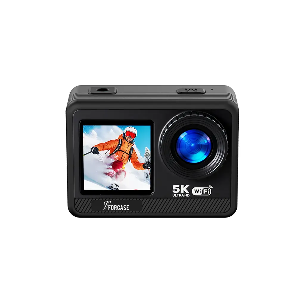 WiFi Action Camera 5K 30FPS Sports Camera 12MP Camera Dual Touchscreen with APP Control 128G SD Card