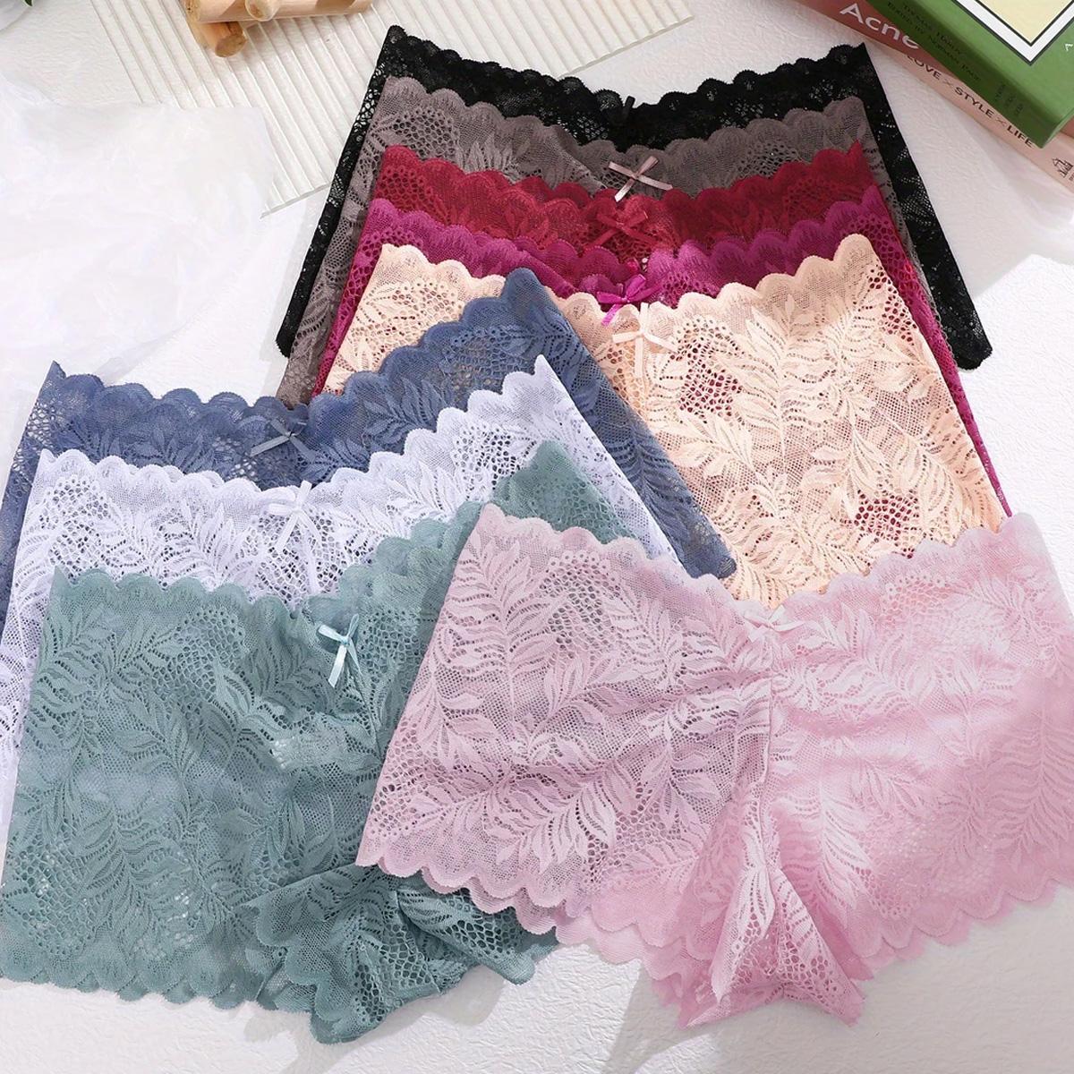 FINETOO Women’s 8-Pack Sexy V-Waist Lace Cheeky Panties – Soft, Elegant, Comfortable Boyshort Underwear,S-XL SpringStatements