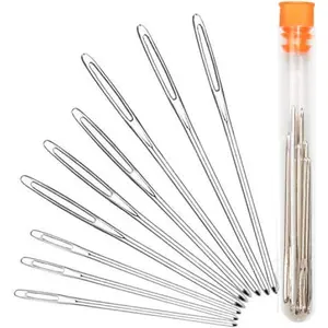 Large-Eye Blunt Needles, Stainless Steel Yarn Knitting Needles, Sewing Needles, Crafting Knitting Weaving Stringing Needles,Perfect for Finishing Off Crochet Projects (9 Pieces)