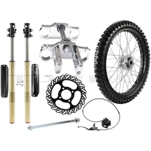 31" Front Forks Shock Triple Clamp + 19" Front Wheel 70/100-19 Tire and Rim Disc Brake Assembly for Chinese Pit Dirt Bike Apollo SSR Taotao Coolster Motorcycle Upgrade Kit