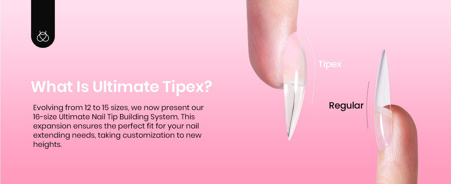 Beetles Tipex Lite Instant Apex Nail Extension Tips - Tipex 2.0 Acrylic Nail Flat Nails Manicure Gel press ons Nail Art DIY Nails Art