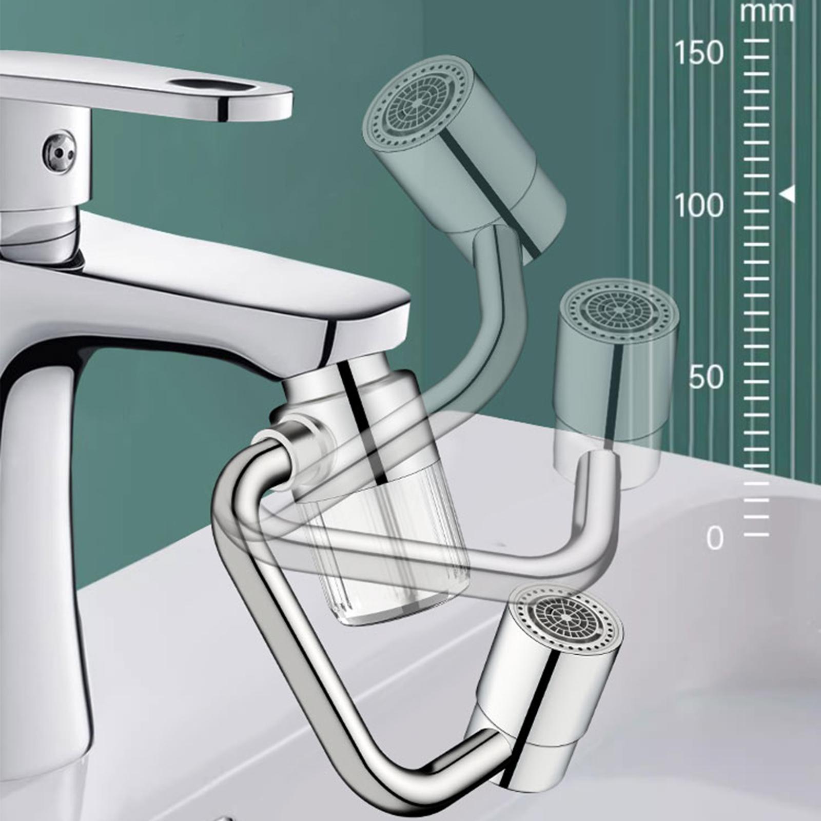 1440° Rotatable Faucet Aerator Extension for Toddlers, Dual Sprayer Mode Bathroom & Kitchen Faucet Attachment, Tap Head Replacement for Smart Face Washing