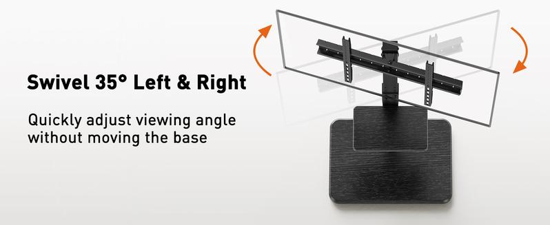 Floor TV Stand with Power Outlet, Universal TV Stand for 32-75 inch TVs up to 110 lbs, Height Adjustable Standing TV Mount, Tall TV Mount with Wood Base, Max VESA 600x400mm, PGFS06