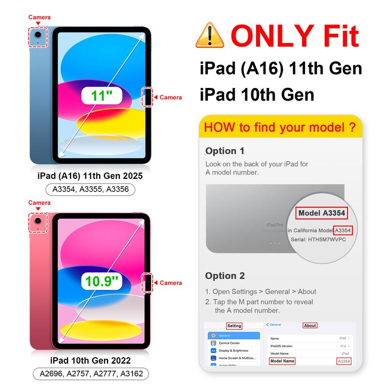 Fintie Case for iPad A16 11th Gen & iPad 10th Gen with Clear Back and Pencil Holder, Auto-Wake/Sleep, Girly iPad Cases, Pink iPad A16 Covers