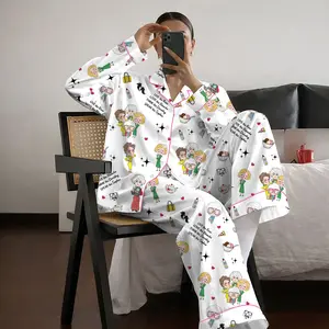 The Golden Girl Satin Pajamas Set, Golden Girls Classic Role Printed Lapel Short Sleeve Shorts Pajama Set, Comfortable Wearable Party Gift Homewear, All Seasons Casual Style