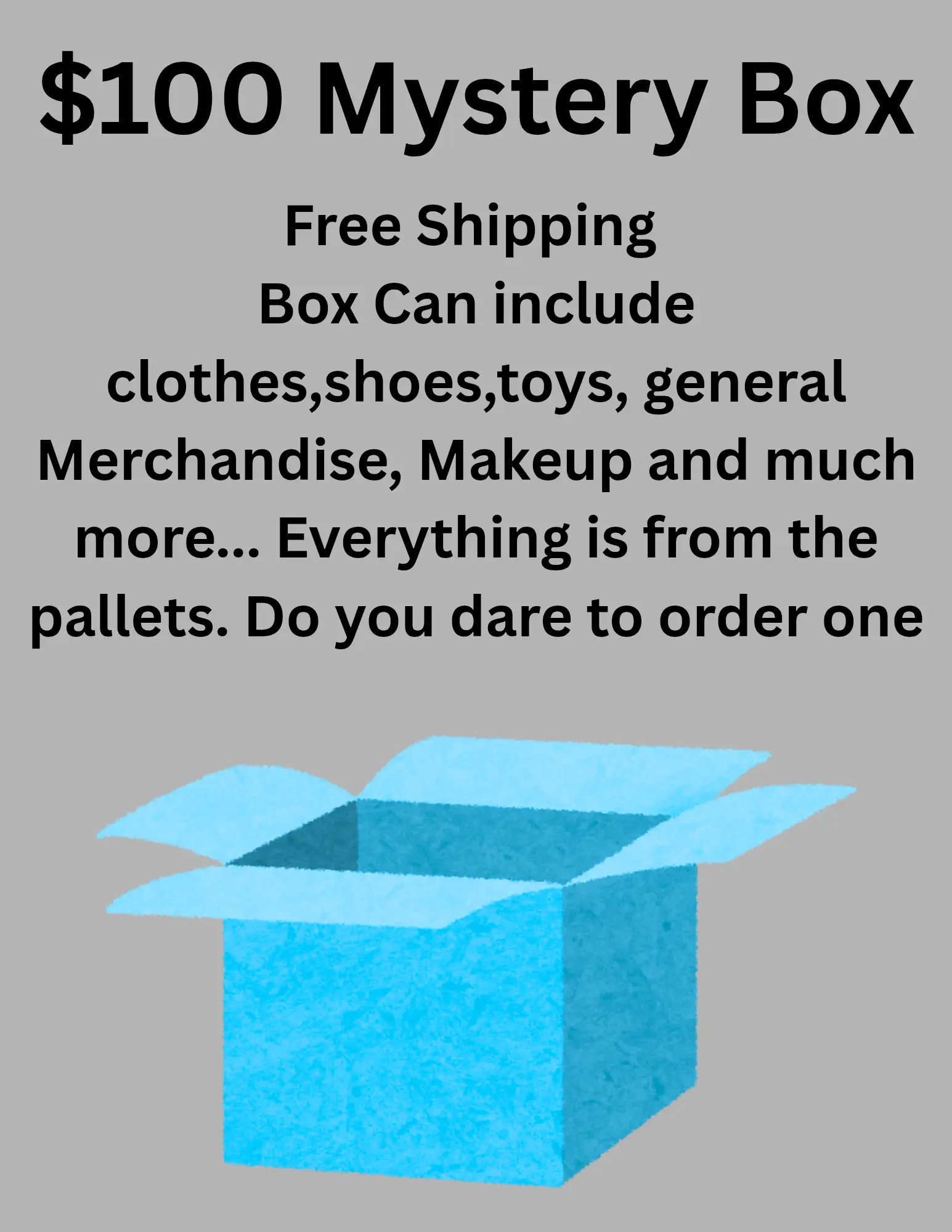 General Mystery Box with beauty,shoes,clothes and more