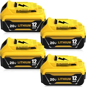 20V MAX 12.0Ah 12000mAh DCB206 Replacement for Dewalt 20V Battery, Compatible with DCB203 DCB207 DCB204  Series Power Tools 4Pack