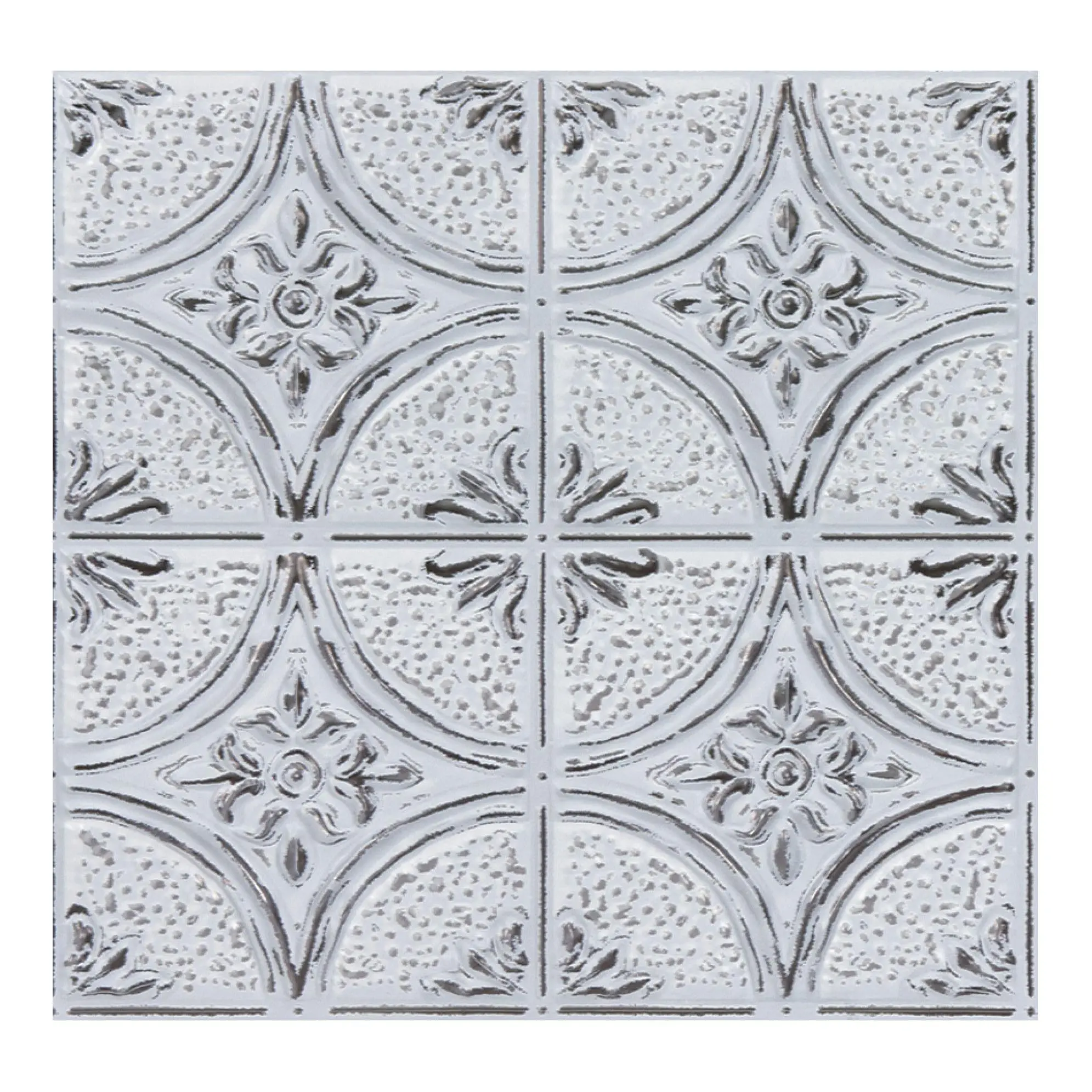 Camden Antique White Faux Tin Peel & Stick Backsplash Tiles