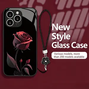 Brand new, high-end dark rose🌹 women phone case, comes with a four-leaf clover lanyard, features drop protection and fingerprint resistance, with a simple and stylish design, available in multiple colors 995