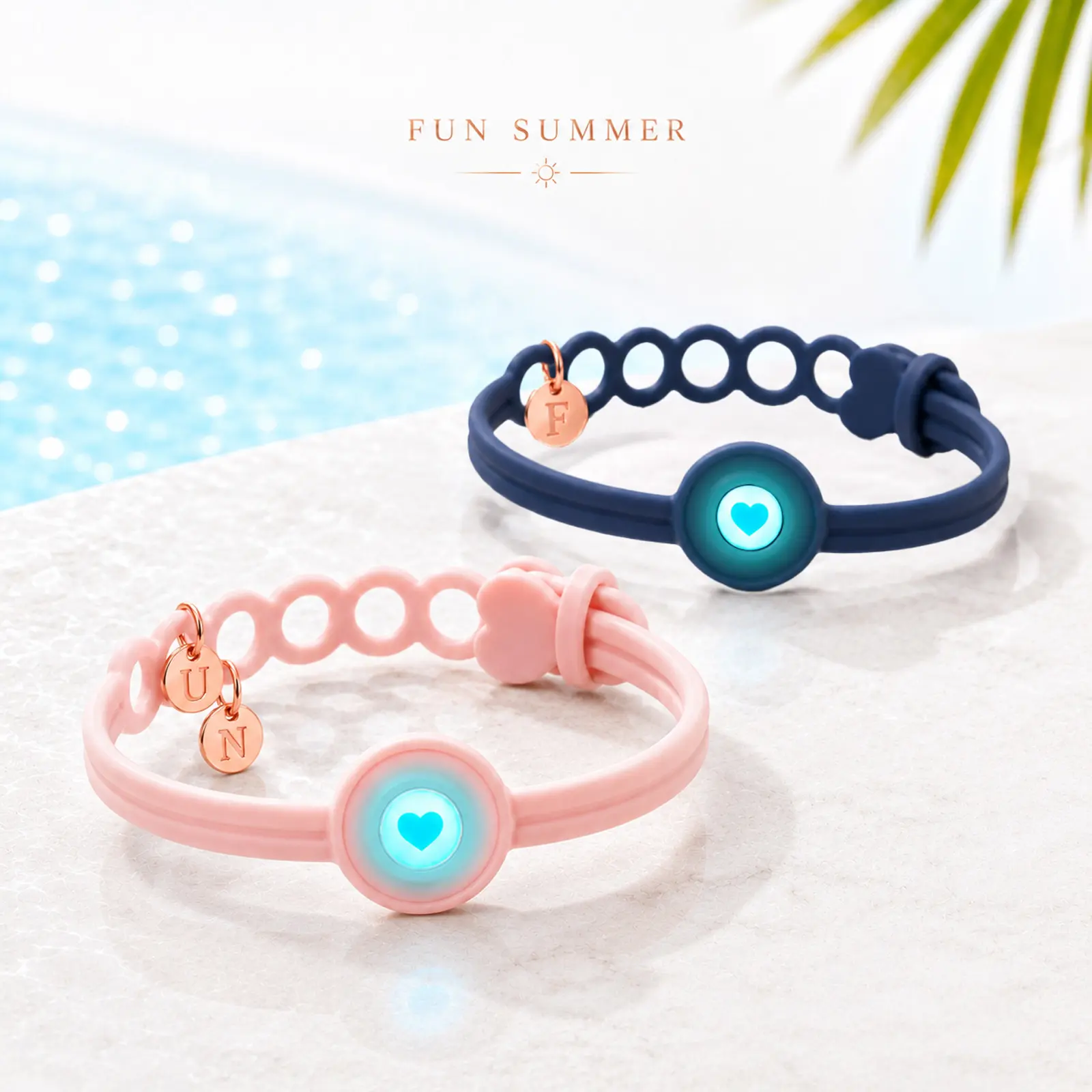 Totwoo Heart Charm Bracelet - Unisex Silicone&Steel Fashion Matching Bracelet for Couples, Smart Touch, Bluetooth Sync, Daily Wear, Long Distance Girlfriend Surprise Gift