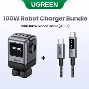 UGREEN Uno 100W Robot Charger Bundle with 100W 3.3 FT Fast Charging Cable, Fast Charging for Macbook, iPhone 17/16 Pro Max, Samsung,September Restock，TikTokShopBlackFriday ,TikTokShopJumpstartSale