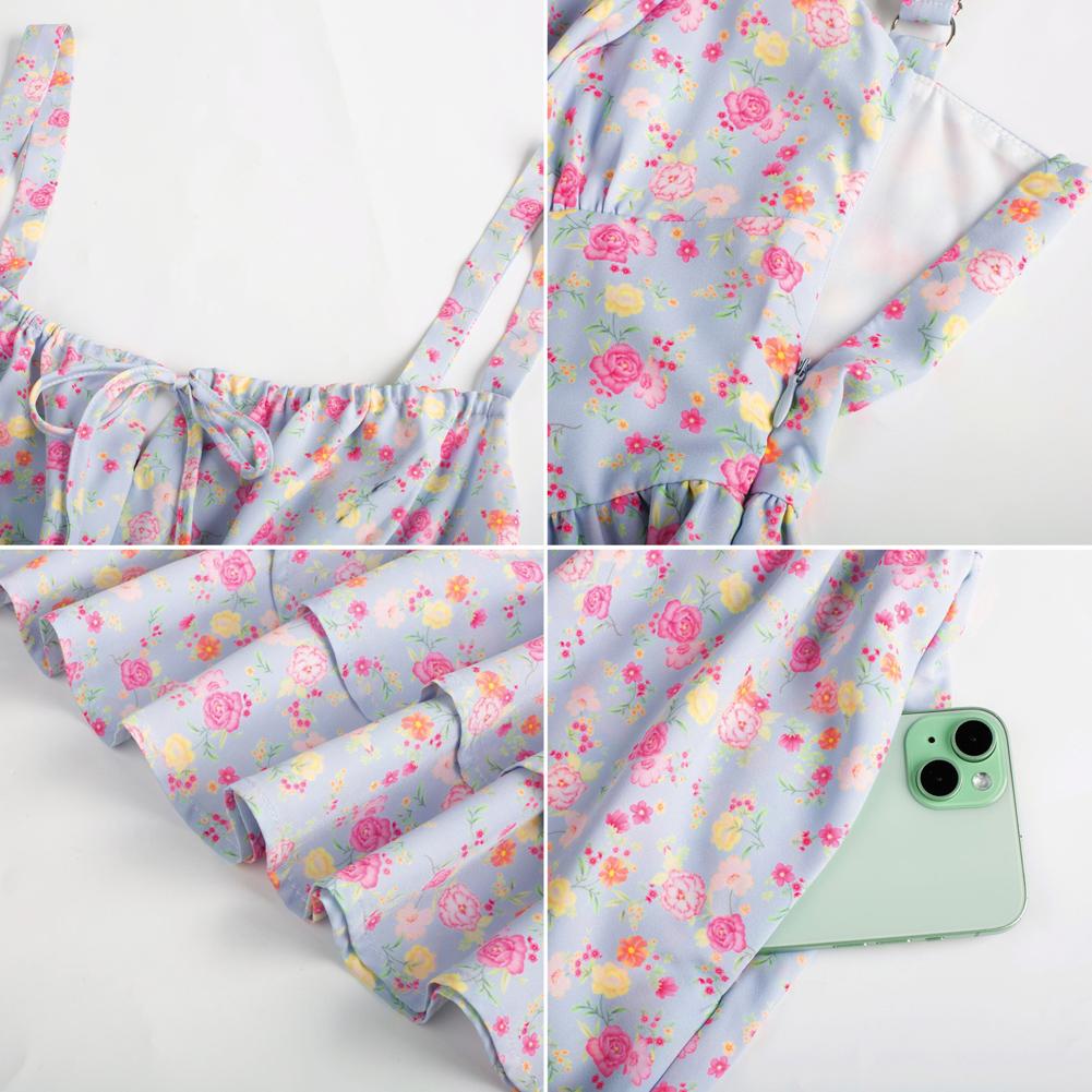 Floral Mini Corset Dress for Women Teen 2026 Summer Spring Flowy A-Line Sundress with Pockets SpringStatements