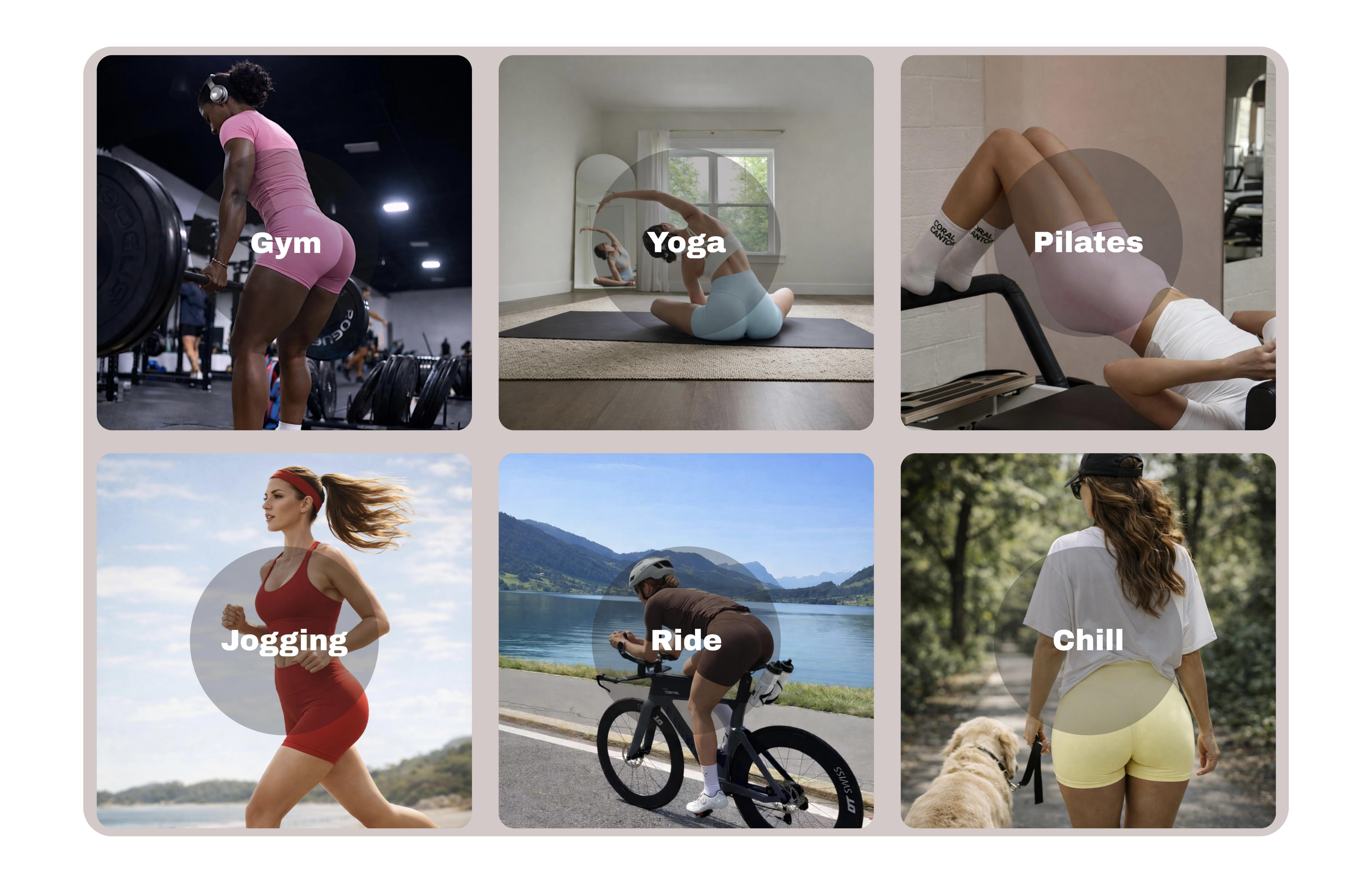 Coral Canton 2pcs Sports Shorts High Waistband Butt Lifting