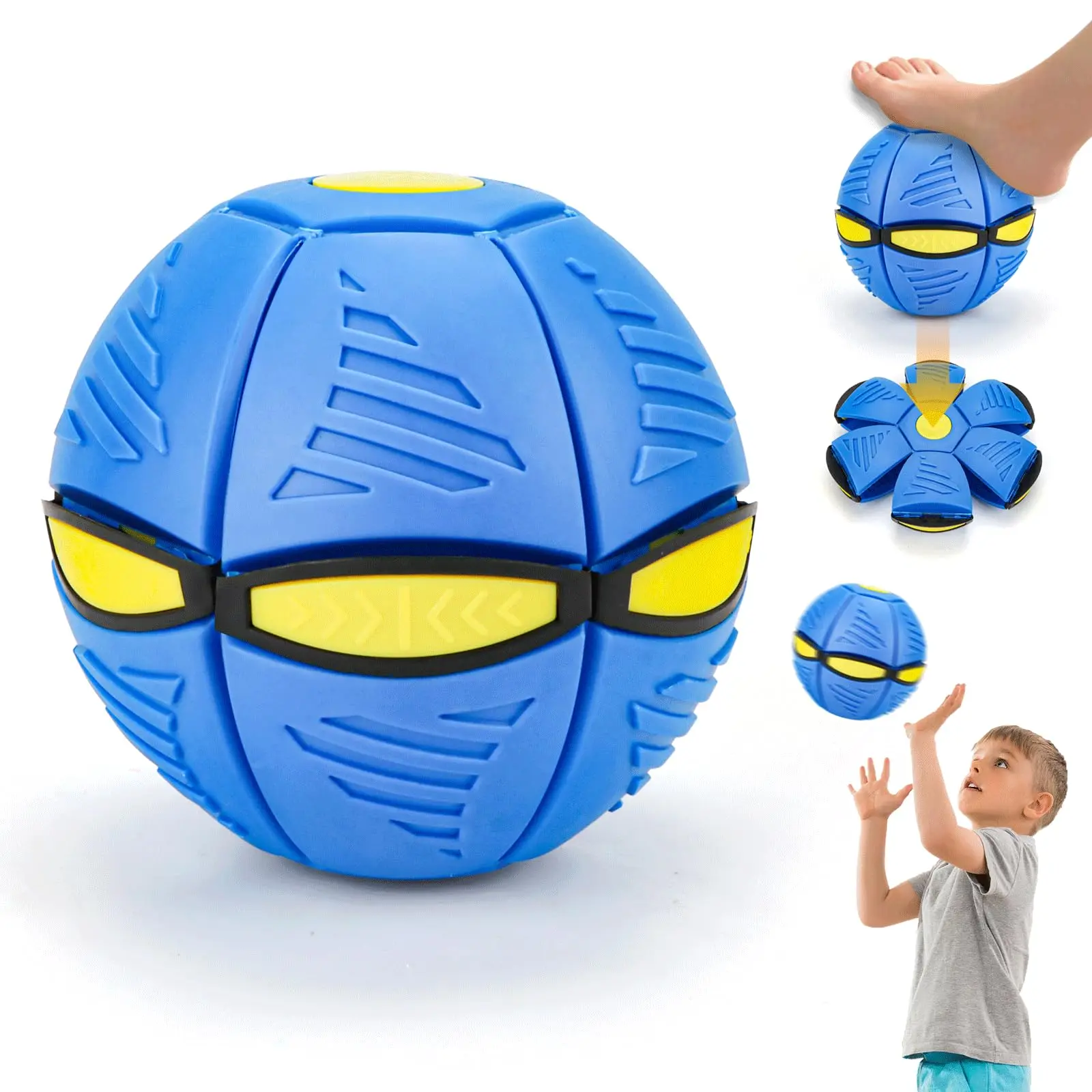 Magic Flying Saucer Ball Transforming Bouncy Ball Toy Kids Presents Metaball Pop Up Flying Disc Flat Popup Meta Ball Outdoor Interactive Kids Gift Pet Toy Birthday Easter Gifts for Kids dunk cam stress relief Toddler Energy burner