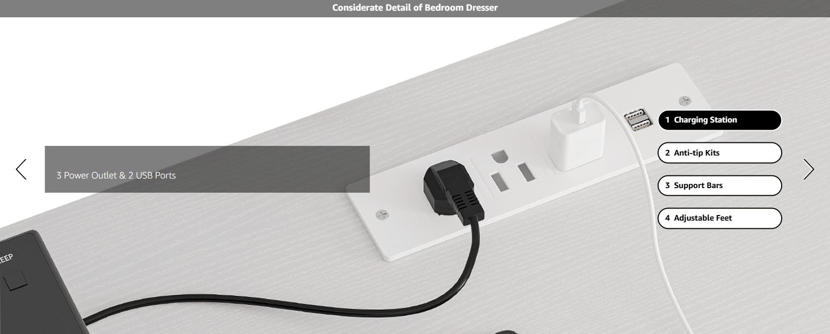 Raybee Furniture Wide Dresser TV Stand, with 16 Drawers & Power Outlet, Metal Frame Fabric Dresser, TV Stands for living Room Bedroom