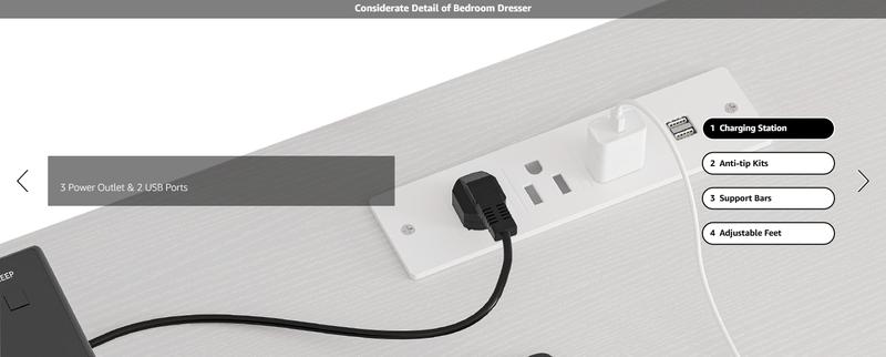 Raybee Furniture Wide Dresser TV Stand, with 16 Drawers & Power Outlet, Metal Frame Fabric Dresser, TV Stands for living Room Bedroom