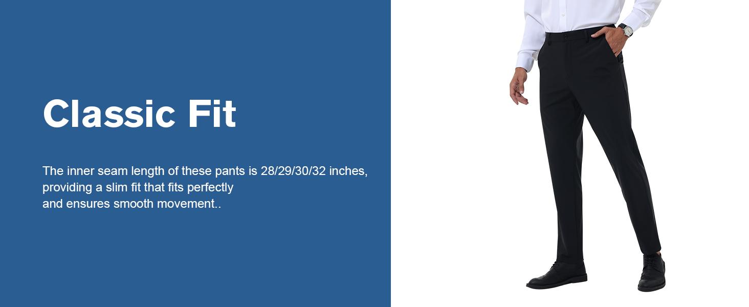 Alimens&Gentle Men's Stretch Dress Pants No Iron Golf Pants Expandable Waist Flat Front Business Casual Pants Formal Black Alimens&Gentle Men's Stretch Dress Pants No Iron Golf Pants Expandable Waist Flat Front Business Casual Pants Formal Black