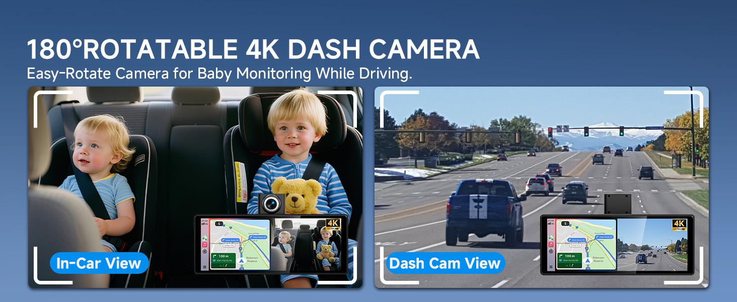 2026 Latest Model 10.26 Inch 4K Ultra HD Portable Car Stereo with Wireless Carplay screen, Carplay Radio touchScreen,Car Video Player，Vehicle Car Entertainment Player, Gifts for Men, Gifts for Boyfriend, Car Accessories, Men Gifts