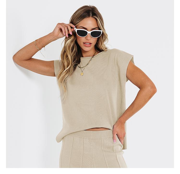 Trendy Queem 2 Piece Outfits for Women Lounge Matching Set Two Piece Knit Tracksuit Sweatsuits Top & Pants