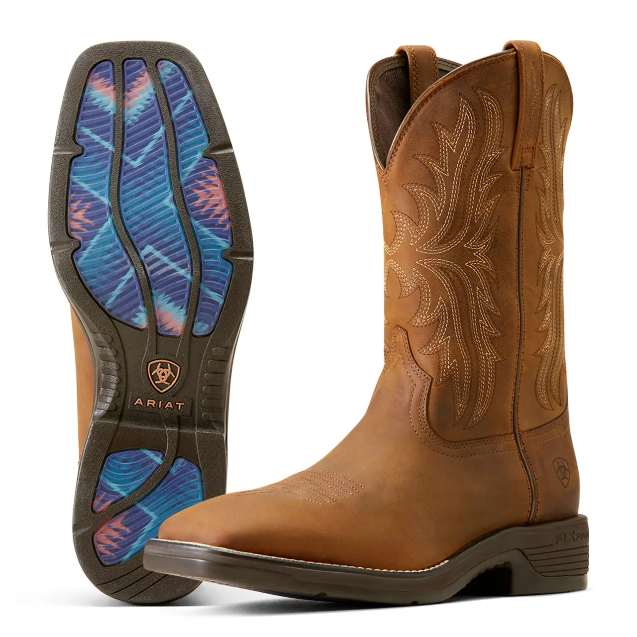 Ariat Oily Distressed Tan Ridgeback Men's 11 inch Wide Square Toe Leather Boots 10046982