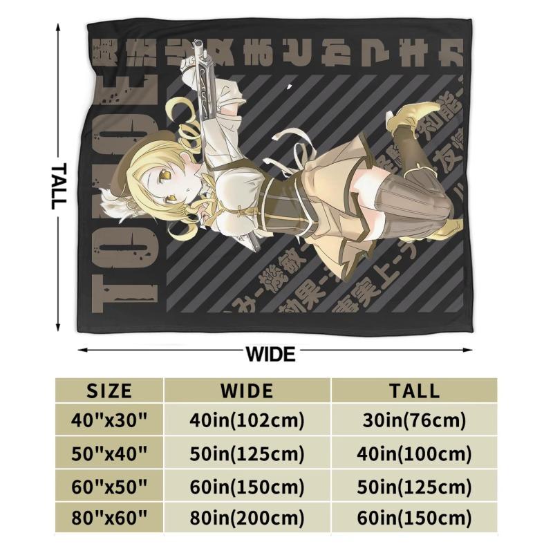 Mahou Shoujo Mami Tomoe Blanket Flannel  Winter Madoka Magica Anime Breathable Warm Throw Blanket for Bed Bedroom Bedspreads