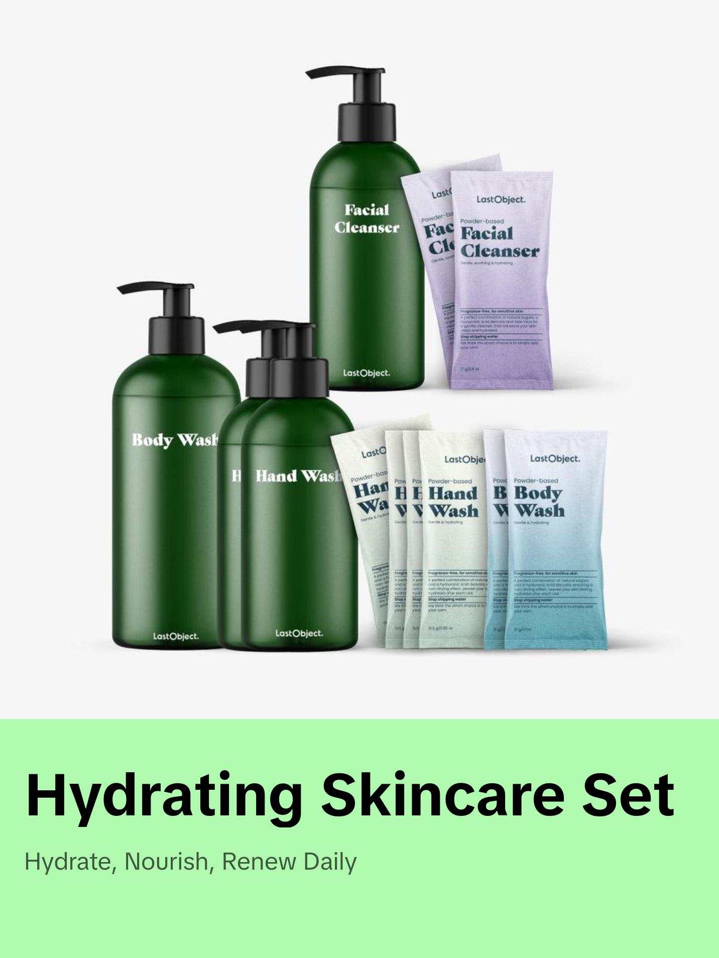 Complete Refill Bundle of Facial Cleanser, Body Wash, Hand wash, Skin Care Kit