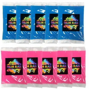 Color Blaze Gender Reveal Holi Color Packets - Pink and Blue - 75g each - set of 10