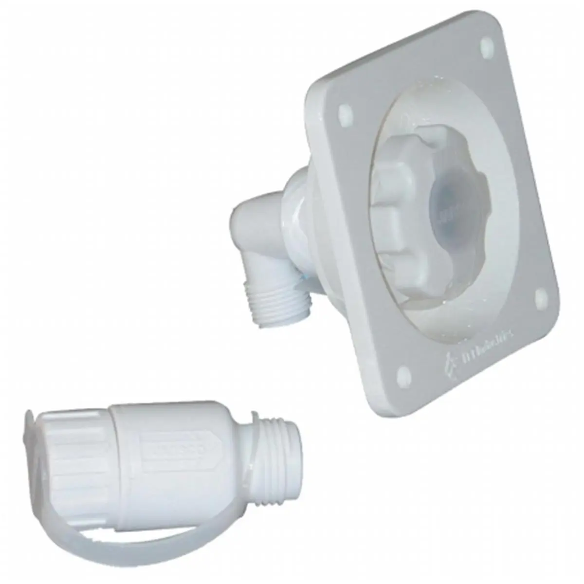 Jabsco 44412-1045 White Flush Mount Water Pressure Regulator with Backflow Stop, Brass Parts, Easy Installation, Pipe Hardware