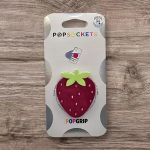 Strawberry Phone Grip: 2D Printed or Resin - Personalized Pop Grip with swappable top
