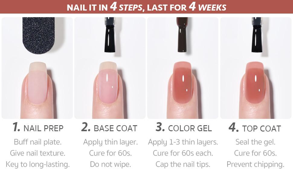 GAOY Vibrant Brown Jelly Gel Nail Polish of 6 Transparent Milker Nude Brown Red Pink Colors Sheer Gel Polish Kit for Salon Gel Manicure and Nail Art DIY at Home