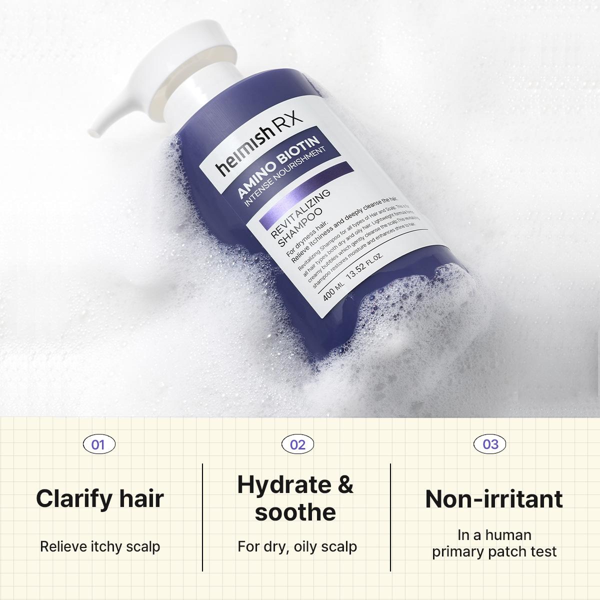 [Heimish RX] Amino Biotin Revitalizing Shampoo 400ml - Volumizing Hydrating & Scalp Cleansing Formula for Dry Hair with Biotin & Propanediol
