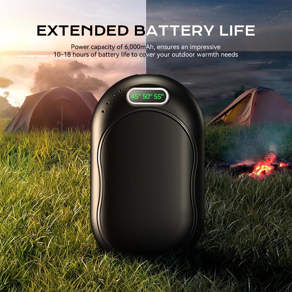 6000mAh Rechargeable Hand Warmers | Heat Levels (113–131°F) | Quick Heating Pocket Heater | Reusable Electric Hot Hands for Outdoor Camping Skiing | Valentine & Birthday Gift for Men Women