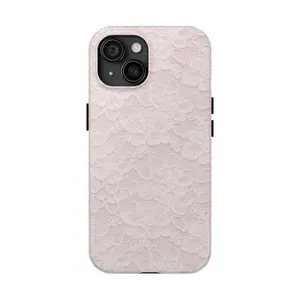 Pink Floral Lace Phone Case - Dual Layer Protection - Case for iP 11 - 17 for iPhone 13