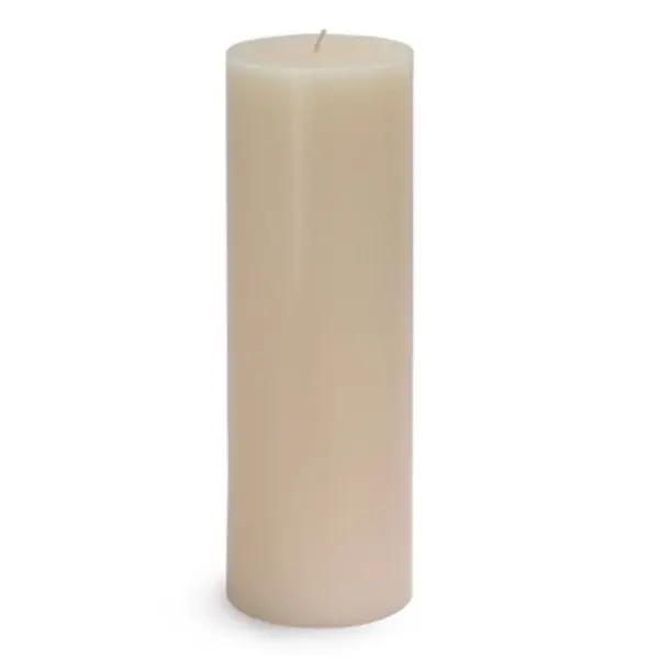 CPZ-094-0 Unscented Smokeless Dripless Handpoured Wax Pillar Candle - 3 x 9 in. Pale Ivory Decoration for Indoor/Outdoor Living Spaces, Wedding, Housewarming Gift