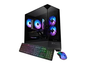iBUYPOWER Element SE Gaming PC Desktop Computer AMD Ryzen 7 8700F CPU, AMD Radeon RX 9060 8GB GPU, 16GB DDR5 RGB RAM, 1TB NVMe SSD, Windows 11 Home, Keyboard, Mouse - Black