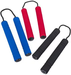 Foam Toy Nunchucks for Pretend Play in Assorted Colors for Kids, Set of 3, Fun Ninja Practice Toys with Soft Handles, Ninja Costume Props and Party Favors for Boys and Girls