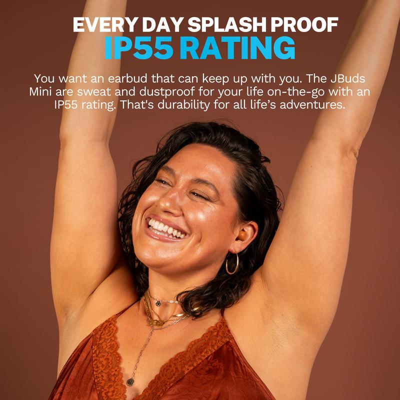 JLab JBuds Mini Tones Bluetooth 5.3 Earbuds Compact IP55 Dustproof Noise-Canceling 20 Hours Playtime Android Compatible Safe Mode Wireless Headphones
