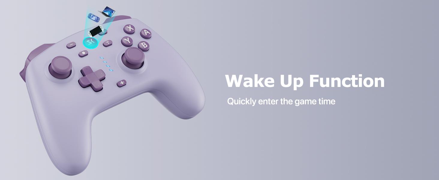 Wireless Switch Controller with 2.4G Adapter for Switch Switch2/Lite/OLED PC Android iOS, Hall Effect Joysticks Triggers, Dual Vibration, 2 Back Custom Macros, Turbo Function, No Stick Drift, AG46 Purple gamer gifts