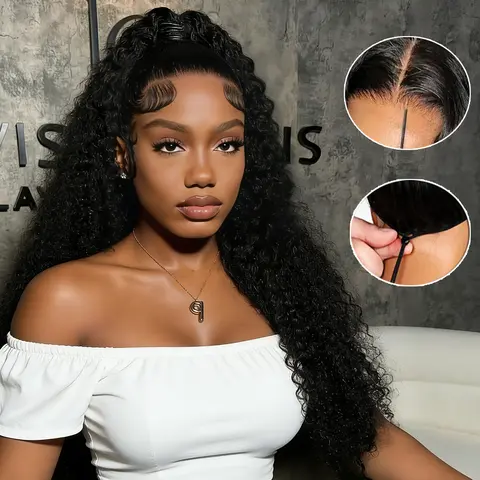 Women's 100% Human Hair Full Lace Front Wig, Glueless Pull & Go, 180% Density, 13x4-13x6 HD Lace, Max Parting, Drawstring Tie, Adjustable Elastic Fit, Human Hair Wavy for Daily Different Looks