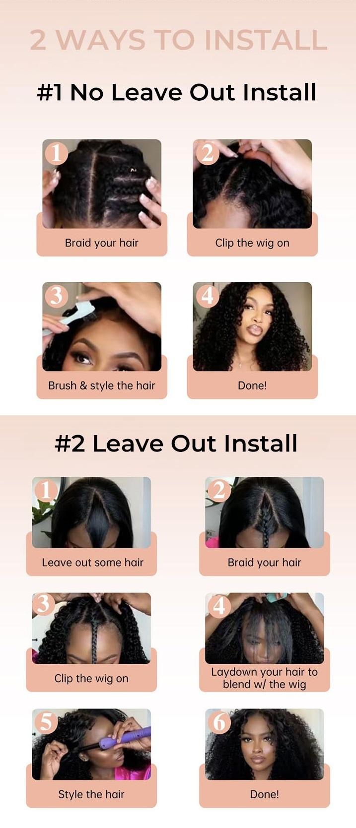 [Wequeen]  4C-Friendly Kinky Curly V Part Wigs 10A Grade Brazilian Thin Part Human Hair Wigs For Beginner Glueless Half Wig Natural Color Budget Friendly Valentine Gifts