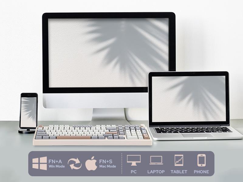 Epomaker Galaxy100 1800 ANSI Layout VIA Gaming Wireless Keyboard with Knob - Aluminum Gasket Keyboard with Cushioning Materials South-Facing RGB Backlight Hot-Swap Tri-Mode USB-C/BT 5.0/2.4GHz keyboards for gaming creamy keyboard TikTokShopJumpstartSale