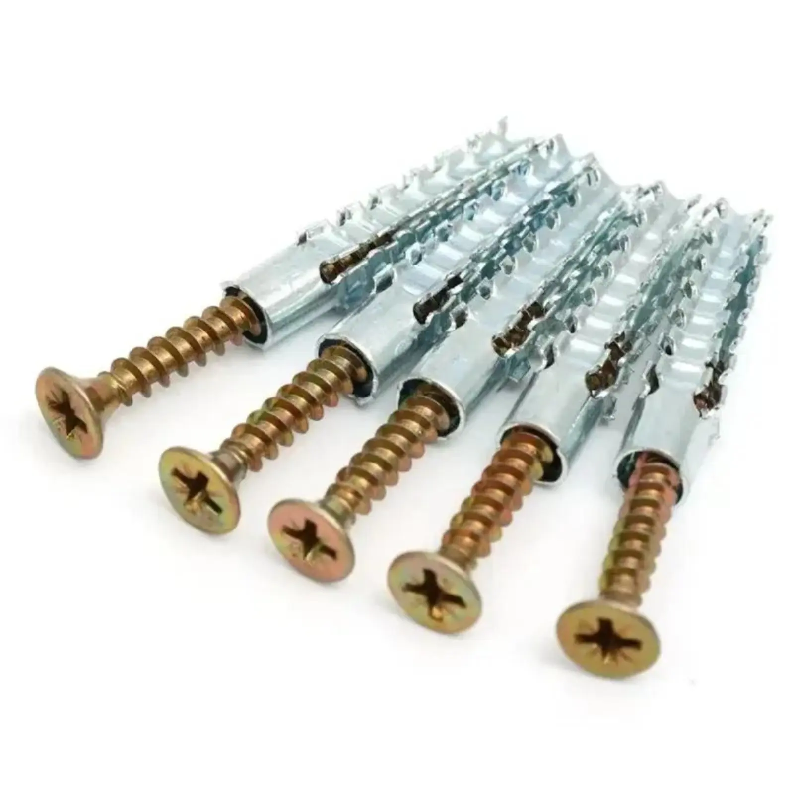 50 Pairs of Tree-shaped Wall Anchors with Screws, Special Metal Expansion Screws for Lightweight Bricks, and Heavy Steel Repair Kits for Hollow Concrete Walls and Drywall, Expansion Bolts, Heavy Duty Fastening, Heavy Duty Bolts