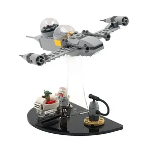Acrylic Angled Display Stand Compatible with LEGO® 75410 Mando Grogu N-1 Starfighter - Set not included